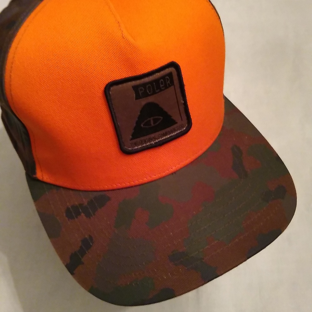Poler Orange & Camo Cap
